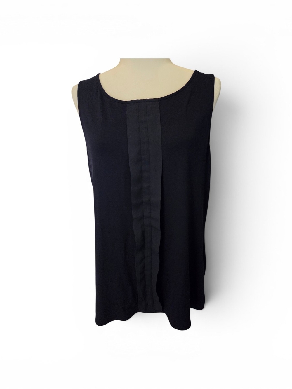 The Limited Navy Sleeveless Pleat-Front Tank